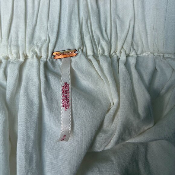 Free People Ivory Pleated Crop Top with Straps - Picture 4 of 6